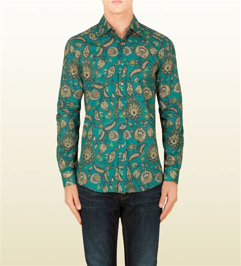 gucci paisley dress shirt|Gucci 2015 Paisley Print Shirt .